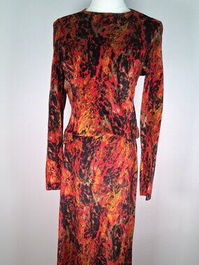 Archival Jean Paul Gaultier Velour Flocked Two-Piece Set size IT 42 / US 12